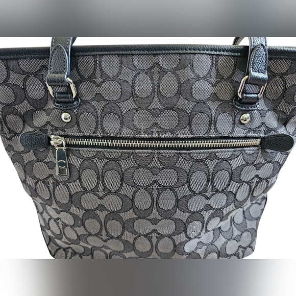 Coach Outline Black and Gray Signature Tote, Excellent Condition - Picture 2 of 14